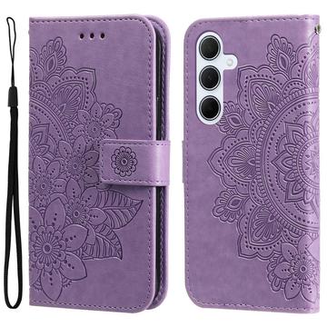 Samsung Galaxy M35 Mandala Serie Wallet Hülle - Purpur