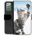 Samsung Galaxy Note20 Premium Schutzhülle mit Geldbörse - Katze