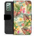 Samsung Galaxy Note20 Premium Schutzhülle mit Geldbörse - Pinke Blumen