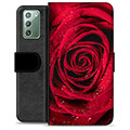 Samsung Galaxy Note20 Premium Schutzhülle mit Geldbörse - Rose