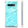 Samsung Galaxy S10 Hybrid Hülle - Blauer Marmor