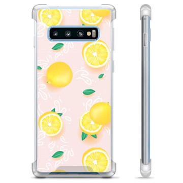 Samsung Galaxy S10 Hybrid Hülle - Zitronen-Muster