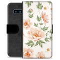 Samsung Galaxy S10 Premium Schutzhülle mit Geldbörse - Blumen