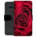 Samsung Galaxy S10 Premium Schutzhülle mit Geldbörse - Rose