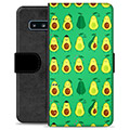 Samsung Galaxy S10 Premium Schutzhülle mit Geldbörse - Avocado Muster