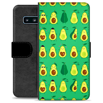 Samsung Galaxy S10 Premium Schutzhülle mit Geldbörse - Avocado Muster