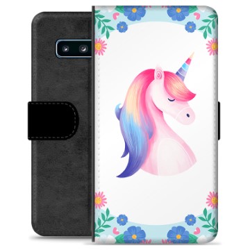 Samsung Galaxy S10 Premium Schutzhülle mit Geldbörse - Einhorn