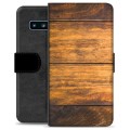 Samsung Galaxy S10 Premium Schutzhülle mit Geldbörse - Holz