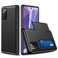 Samsung Galaxy S20 FE Hybrid-Hülle mit Verschiebbarem Kartensteckplatz - Schwarz