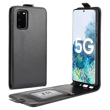 Samsung Galaxy S20 FE Vertikale Flip Case mit Kartensteckplatz - Schwarz