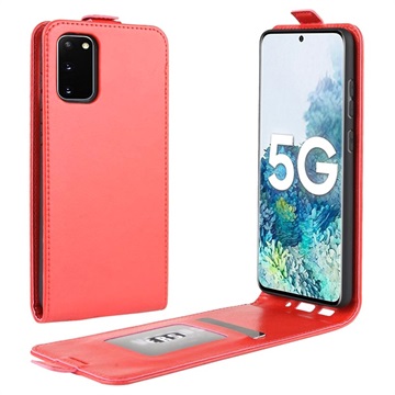 Samsung Galaxy S20 FE Vertikale Flip Case mit Kartensteckplatz - Rot