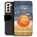 Samsung Galaxy S21 5G Premium Schutzhülle mit Geldbörse - Basketball