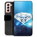 Samsung Galaxy S21 5G Premium Schutzhülle mit Geldbörse - Diamant
