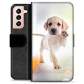 Samsung Galaxy S21 5G Premium Schutzhülle mit Geldbörse - Hund