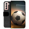 Samsung Galaxy S21 5G Premium Schutzhülle mit Geldbörse - Fußball