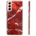 Samsung Galaxy S21 5G TPU Hülle - Roter Marmor