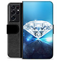 Samsung Galaxy S21 Ultra 5G Premium Schutzhülle mit Geldbörse - Diamant