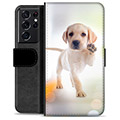 Samsung Galaxy S21 Ultra 5G Premium Schutzhülle mit Geldbörse - Hund