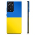 Samsung Galaxy S21 Ultra 5G TPU Hülle Ukrainische Flagge - Gelb und Lichtblau