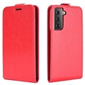 Samsung Galaxy S21 5G Vertikale Flip Case mit Kartensteckplatz - Rot