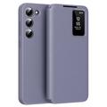 Samsung Galaxy S22 5G Smart Clear View Flip Hülle mit Kartenschlitz - grau lila