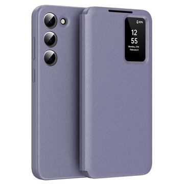 Samsung Galaxy S22 5G Smart Clear View Flip Hülle mit Kartenschlitz - grau lila