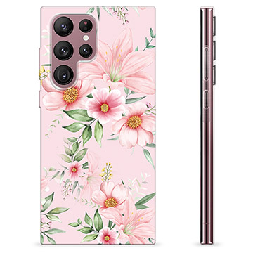 Samsung Galaxy S22 Ultra 5G TPU Hülle - Aquarell Blumen