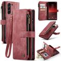 Samsung Galaxy S23 5G Caseme 2-in-1 Multifunktions Wallet Hülle - Rot