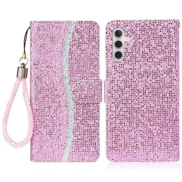 Samsung Galaxy S24 FE Stilvolle Glitzer Wallet Hülle - Rosa