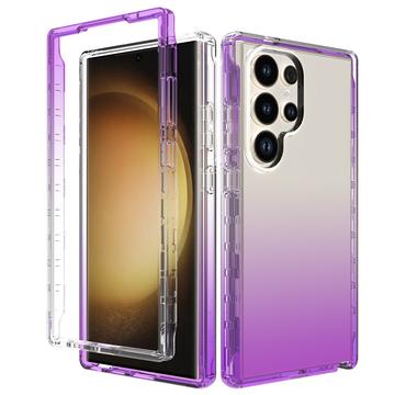 Samsung Galaxy S24 Ultra Gradient Serie Hybrid-Hülle - Purpur / Durchsichtig