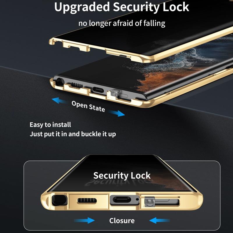 Samsung Galaxy S24 Ultra Magnetisches Cover mit Panzerglas - 9H - Privat