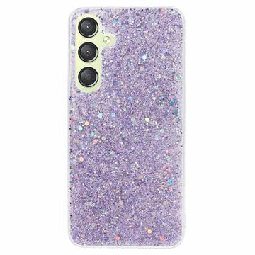 Samsung Galaxy S24+ Glitter Flakes TPU Hülle - Purpur