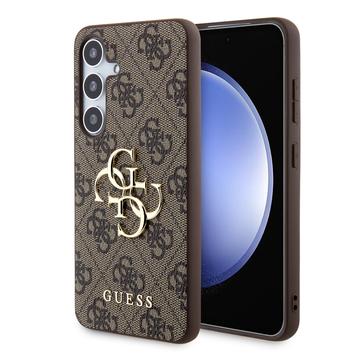 Samsung Galaxy S24+ Guess 4G Big Metal Logo Hybrid Hülle - Braun