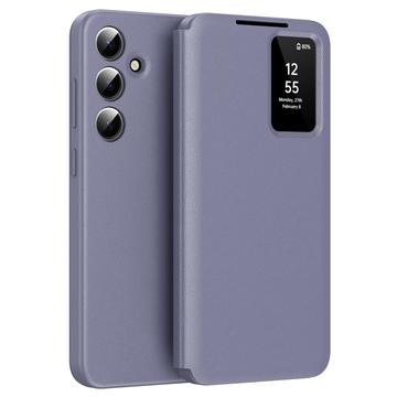 Samsung Galaxy S24+ Smart Clear View Flip Hülle mit Kartenschlitz - grau lila