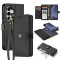 Samsung Galaxy S25 Dux Ducis Lawa Brieftaschen-Lederhülle mit Magnetabdeckung - Schwarz