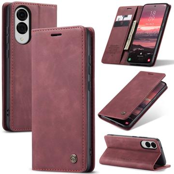 Samsung Galaxy S25 Edge Caseme 013 Serie Schutzhülle mit Geldbörse - Weinrot