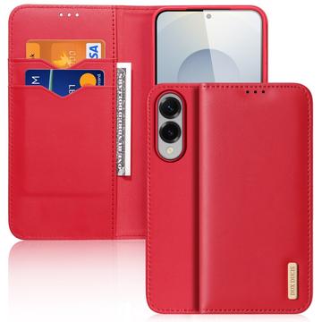 Samsung Galaxy S25 Edge Dux Ducis Hivo Lederhülle mit Geldbörse - Rot
