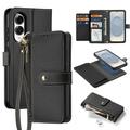 Samsung Galaxy S25 Edge Dux Ducis Lawa Brieftaschen-Lederhülle mit Magnetabdeckung - Schwarz