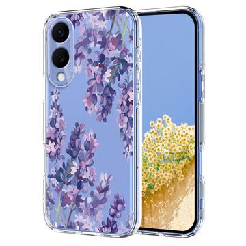 Samsung Galaxy S25 Edge TPU-Hülle mit Blumenmuster - Glyzinie