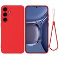Samsung Galaxy S25 FE Liquid Silikonhülle mit Handschlaufe - Rot