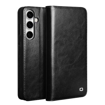Samsung Galaxy S25 FE Qialino Classic Lederhülle mit Geldbörse - Schwarz