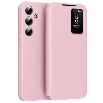 Samsung Galaxy S25 FE Smart Clear View Flip Hülle mit Kartenschlitz - Rosa