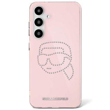 Samsung Galaxy S25 Karl Lagerfeld Rhinestones Karl Head Logo Hülle - rosa