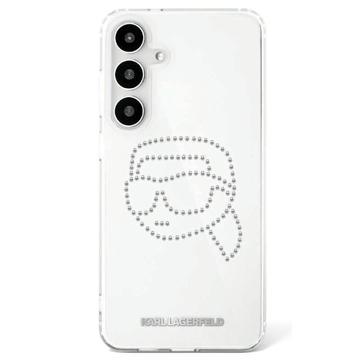 Samsung Galaxy S25 Karl Lagerfeld Rhinestones Karl Head Logo Hülle - Durchsichtig