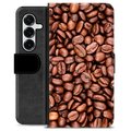 Samsung Galaxy S25+ Premium Schutzhülle mit Geldbörse - Kaffeebohnen