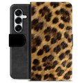 Samsung Galaxy S25+ Premium Schutzhülle mit Geldbörse - Leopard