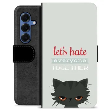 Samsung Galaxy S25 Premium Schutzhülle mit Geldbörse - Böse Katze