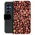 Samsung Galaxy S25 Premium Schutzhülle mit Geldbörse - Kaffeebohnen