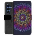Samsung Galaxy S25 Premium Schutzhülle mit Geldbörse - Buntes Mandala
