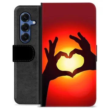 Samsung Galaxy S25 Premium Schutzhülle mit Geldbörse - Herz-Silhouette